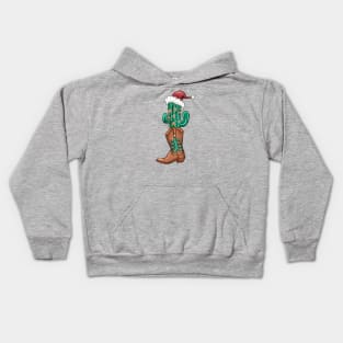 Cowboy boots, Christmas hat, Western Christmas, Howdy Christmas Kids Hoodie